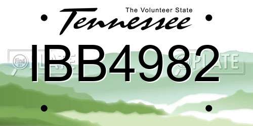 IBB4982 Tennessee License Plate