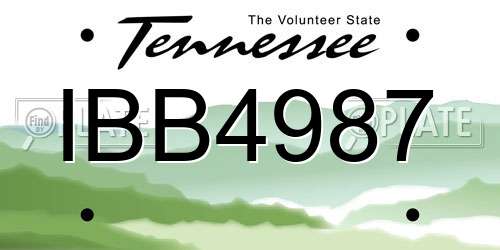 IBB4987 Tennessee License Plate