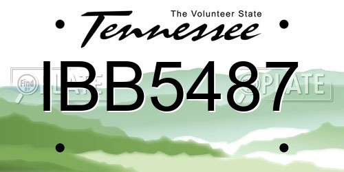 IBB5487 Tennessee License Plate