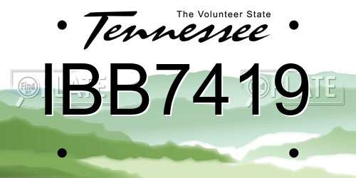 IBB7419 Tennessee License Plate