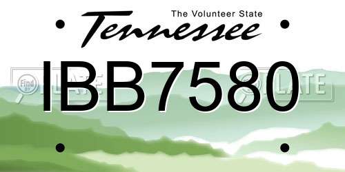 IBB7580 Tennessee License Plate