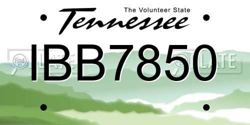 IBB7850 Tennessee License Plate