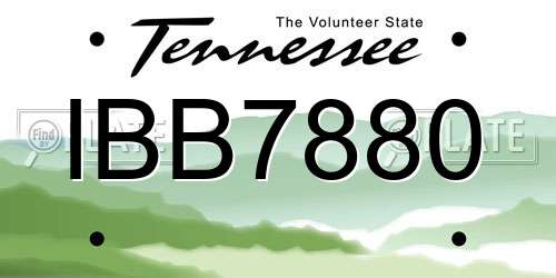 IBB7880 Tennessee License Plate
