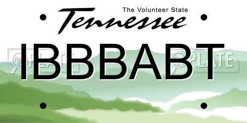 IBBBABT Tennessee License Plate