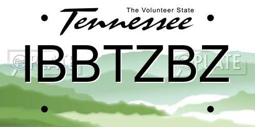 IBBTZBZ Tennessee License Plate