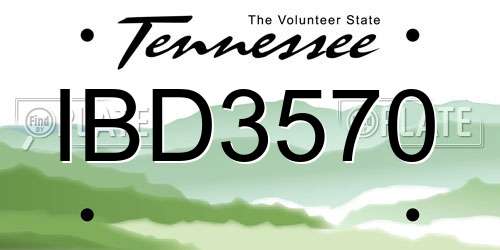 IBD3570 Tennessee License Plate