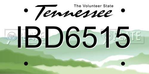 IBD6515 Tennessee License Plate