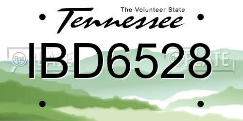 IBD6528 Tennessee License Plate