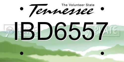 IBD6557 Tennessee License Plate