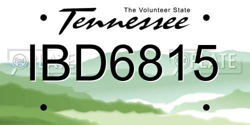 IBD6815 Tennessee License Plate