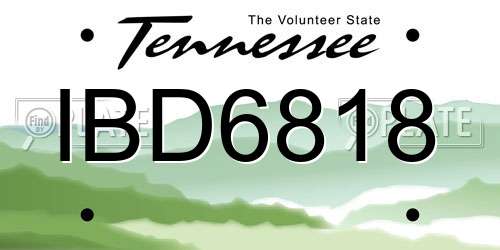 IBD6818 Tennessee License Plate