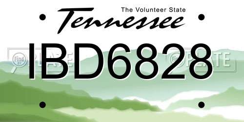 IBD6828 Tennessee License Plate