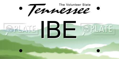 IBE Tennessee License Plate