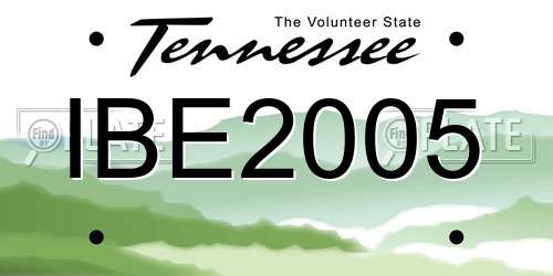 IBE2005 Tennessee License Plate