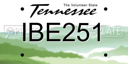 IBE251 Tennessee License Plate
