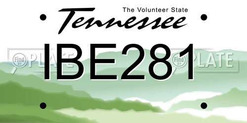 IBE281 Tennessee License Plate