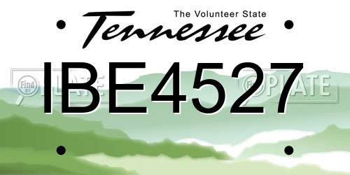 IBE4527 Tennessee License Plate