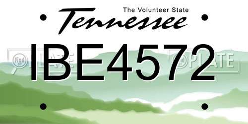 IBE4572 Tennessee License Plate