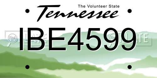 IBE4599 Tennessee License Plate