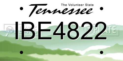 IBE4822 Tennessee License Plate