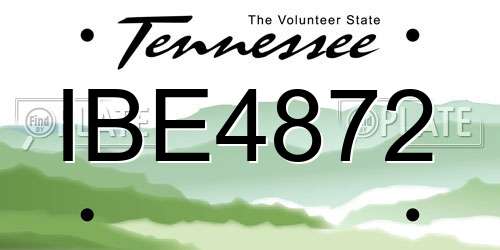 IBE4872 Tennessee License Plate