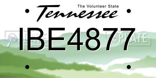 IBE4877 Tennessee License Plate