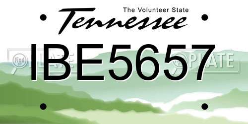 IBE5657 Tennessee License Plate