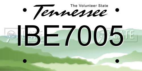 IBE7005 Tennessee License Plate