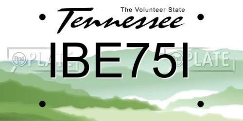 IBE75I Tennessee License Plate