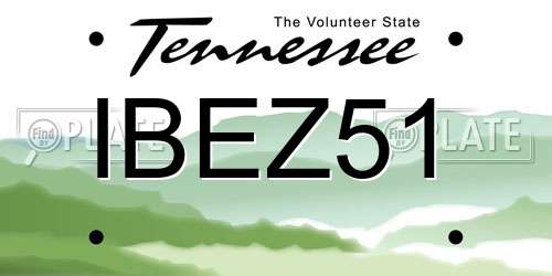 IBEZ51 Tennessee License Plate