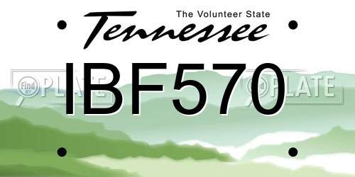IBF570 Tennessee License Plate