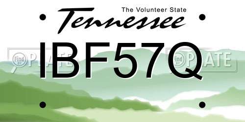 IBF57Q Tennessee License Plate