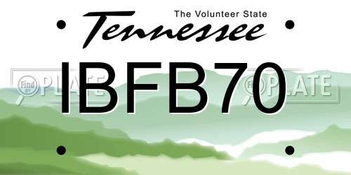 IBFB70 Tennessee License Plate