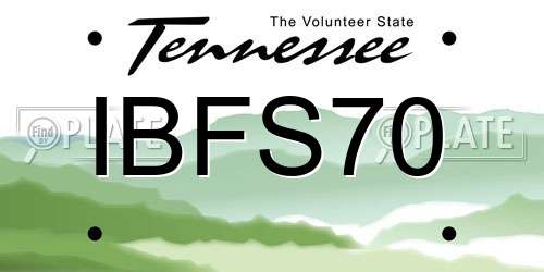 IBFS70 Tennessee License Plate