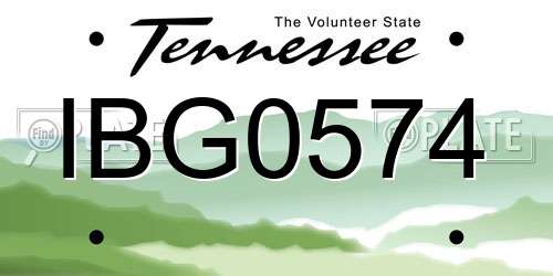 IBG0574 Tennessee License Plate