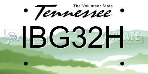 IBG32H Tennessee License Plate