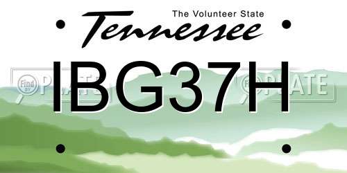 IBG37H Tennessee License Plate