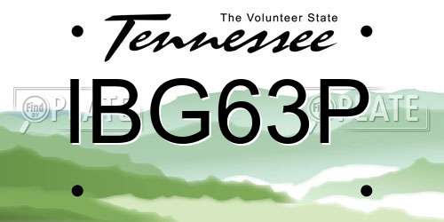 IBG63P Tennessee License Plate