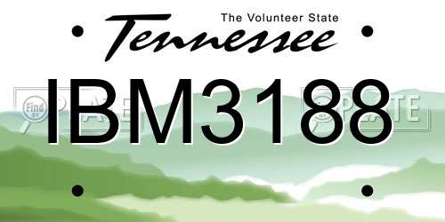 IBM3188 Tennessee License Plate