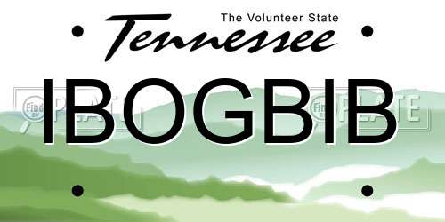 IBOGBIB Tennessee License Plate