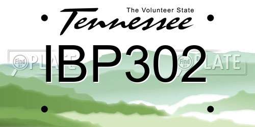 IBP302 Tennessee License Plate
