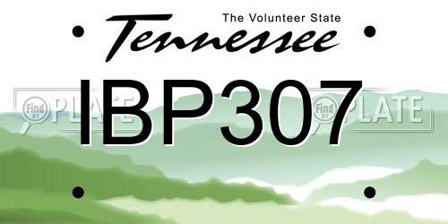 IBP307 Tennessee License Plate
