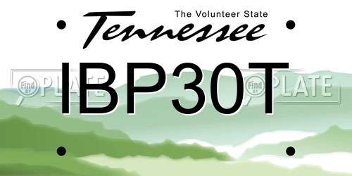 IBP30T Tennessee License Plate