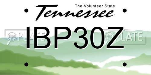 IBP30Z Tennessee License Plate