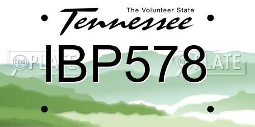 IBP578 Tennessee License Plate