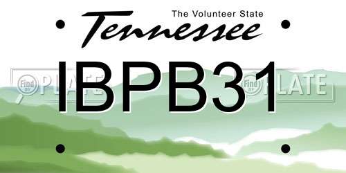 IBPB31 Tennessee License Plate