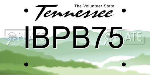 IBPB75 Tennessee License Plate