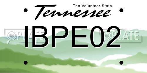 IBPE02 Tennessee License Plate