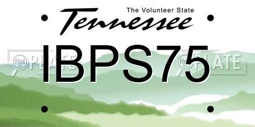 IBPS75 Tennessee License Plate