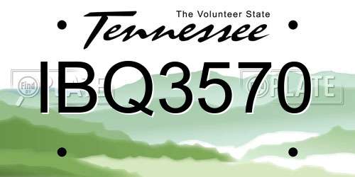 IBQ3570 Tennessee License Plate
